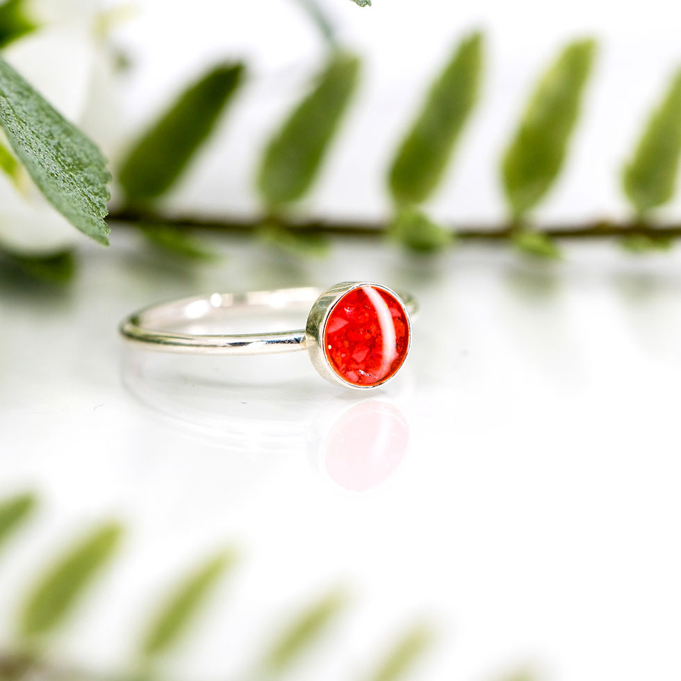 Thumbnail: 6mm Forever Stone Memorial Ring containing cremation Ashes, hair or fur