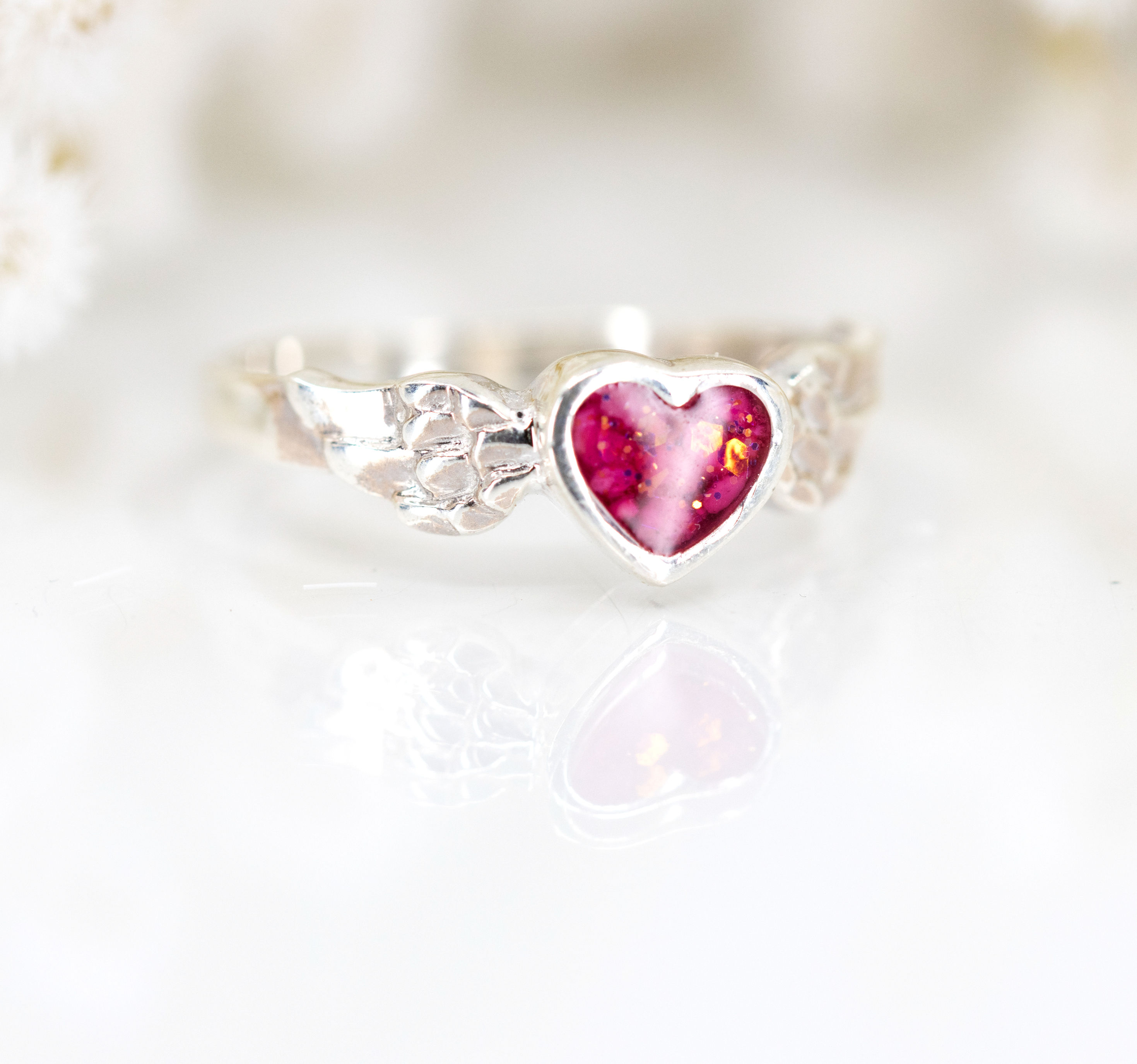 Heart and Angel Wings Ring