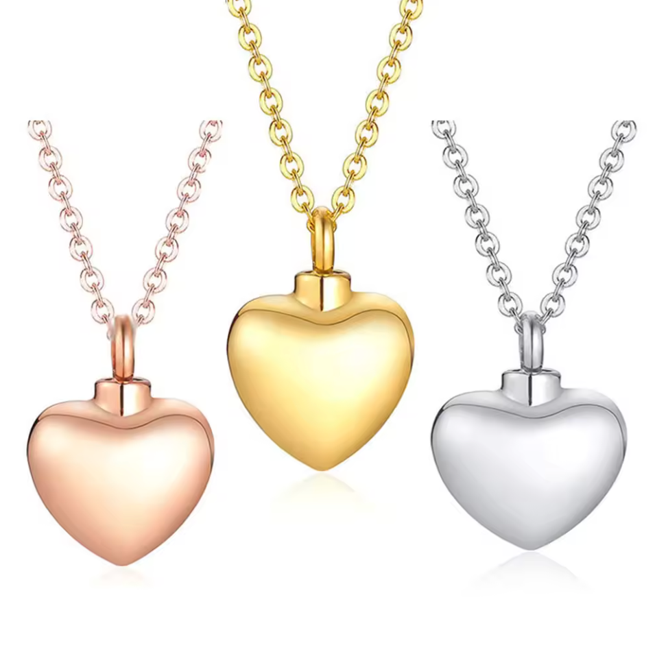 Thumbnail: Heart Urn Pendant for Cremation Ashes with chain