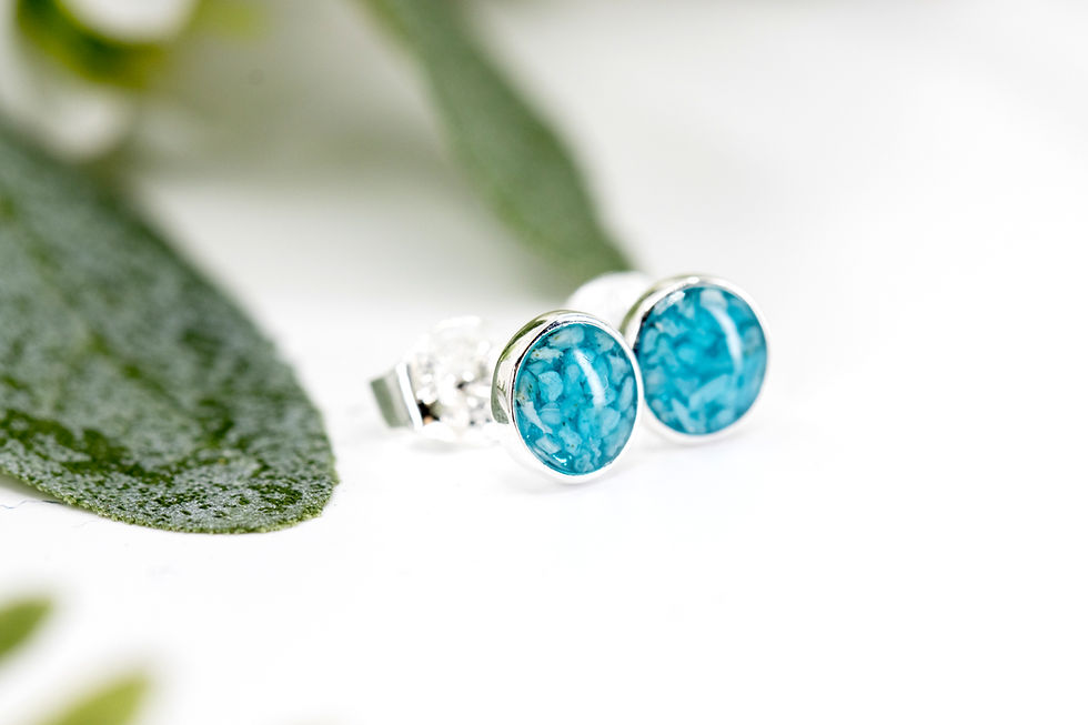 Thumbnail: Round Stud Memorial Earrings