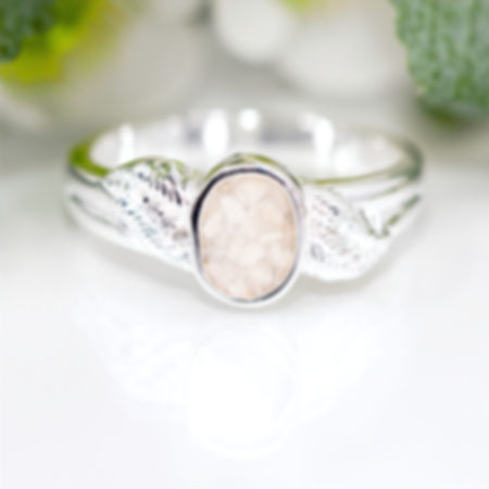 Angel Wings Memorial Ring for cremation ashes or hair