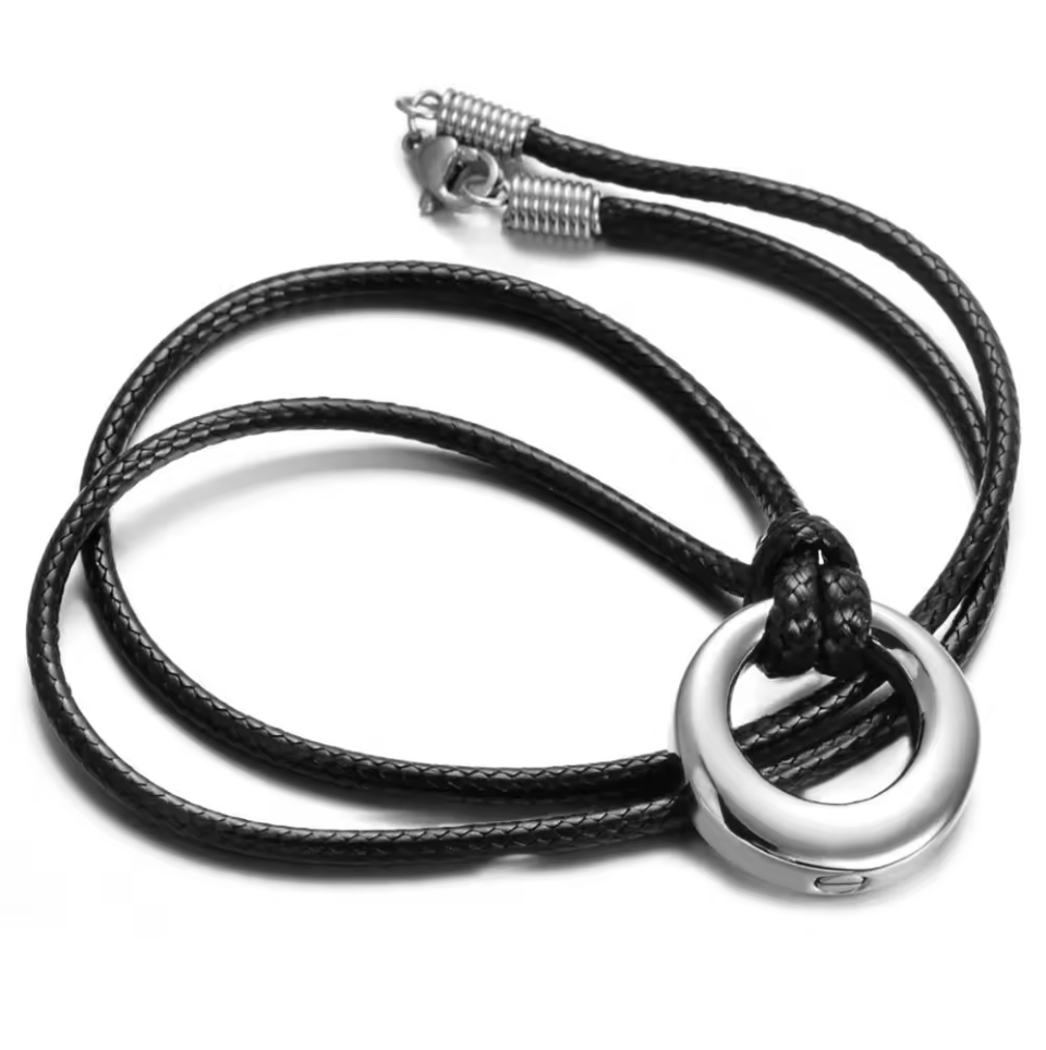 Thumbnail: Loop Urn Pendant with cord necklace