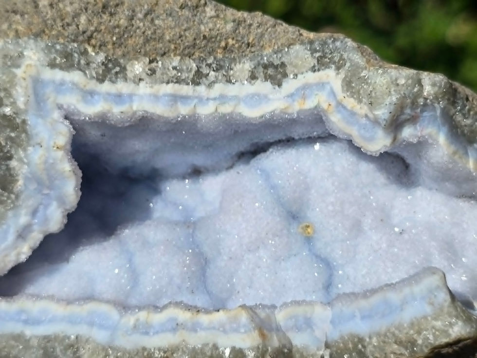 Thumbnail: Splendid Sparkly Blue Lace Agate Geode (Botryoidal Druzy) – Malawi