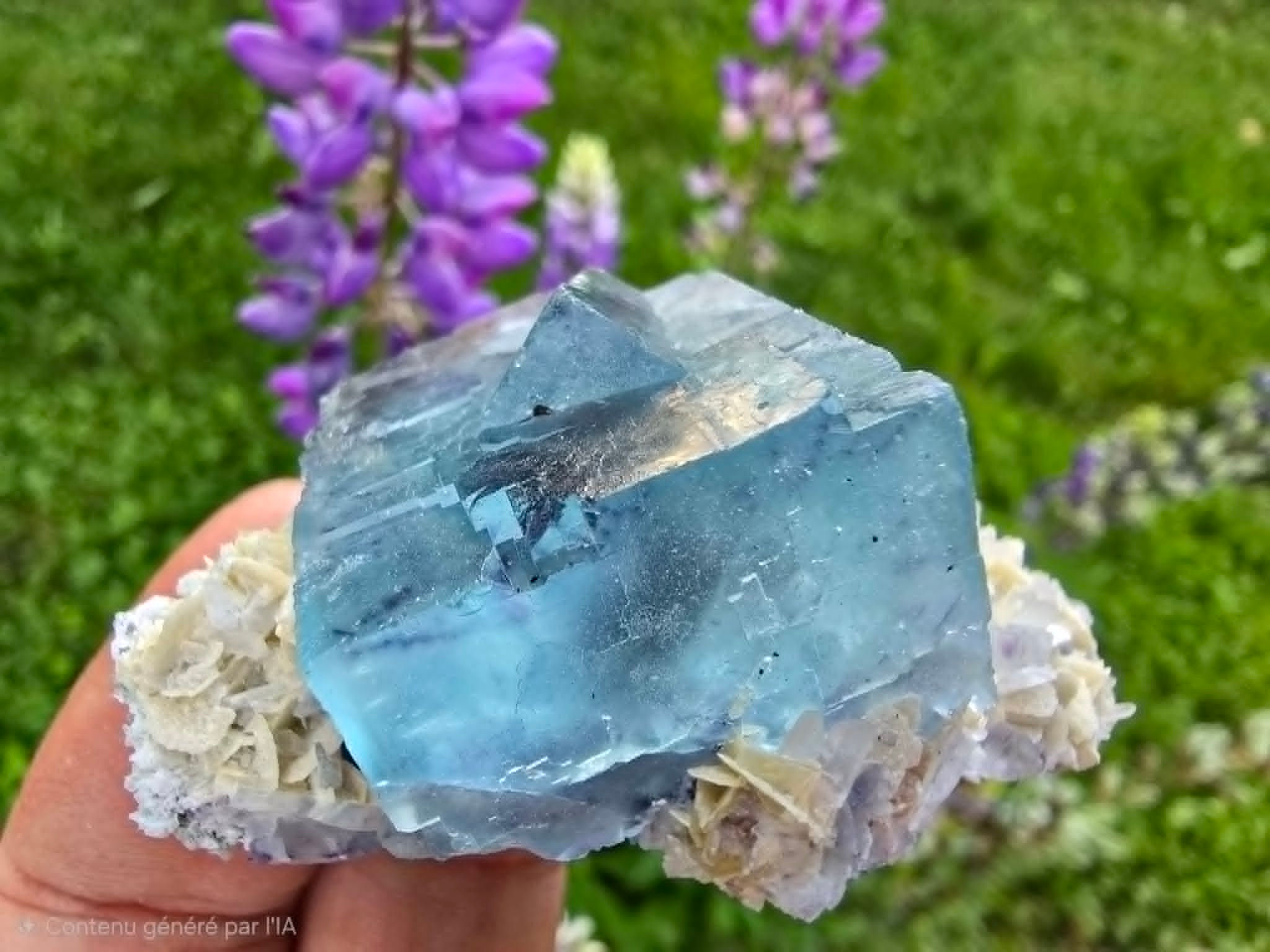 Fluorite « Phantom » sur Matrice Quartz et Muscovite -Mongolie Intérieur Yindu