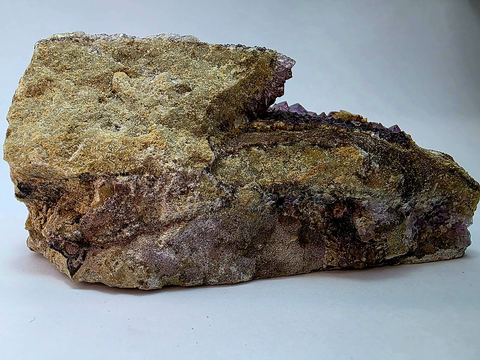 Miniature : Améthyste sur Fluorite et Quartz de HWY 17 Ontario