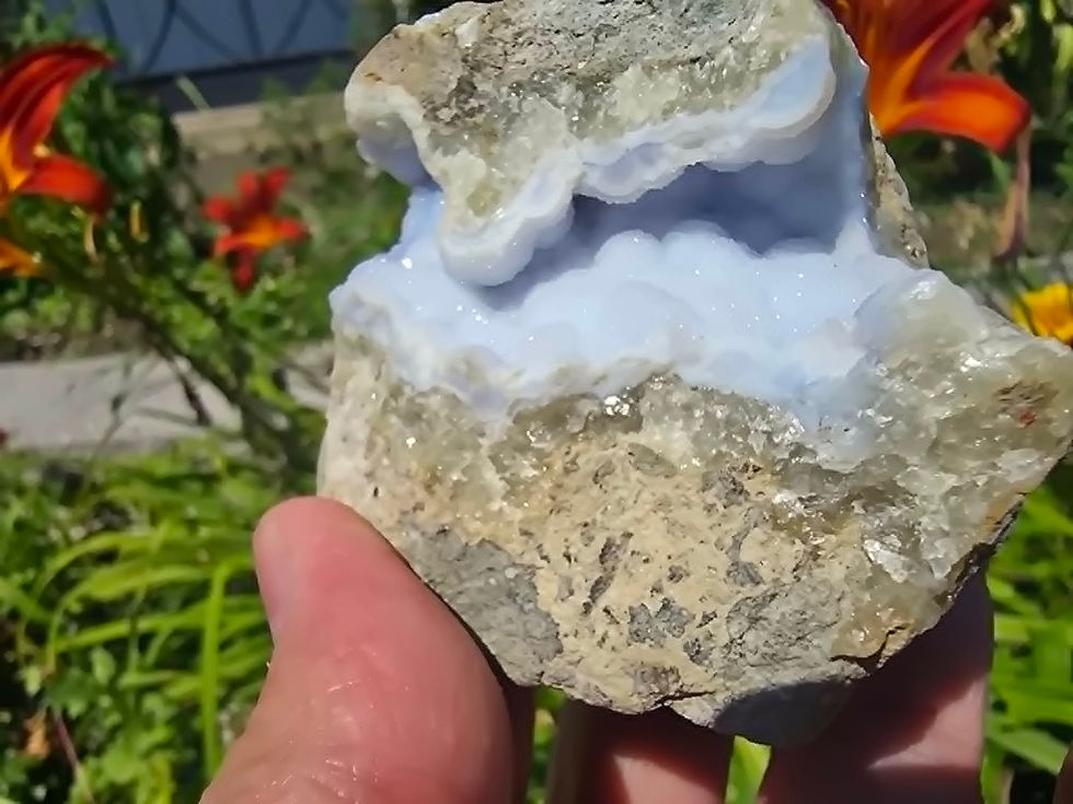Thumbnail: Stunning Blue Lace Agate Geode - Large Botryoidal Spheres  – Malawi