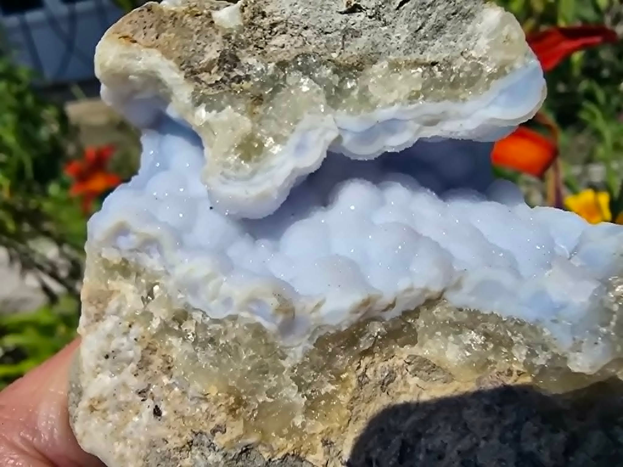 Stunning Blue Lace Agate Geode - Large Botryoidal Spheres – Malawi