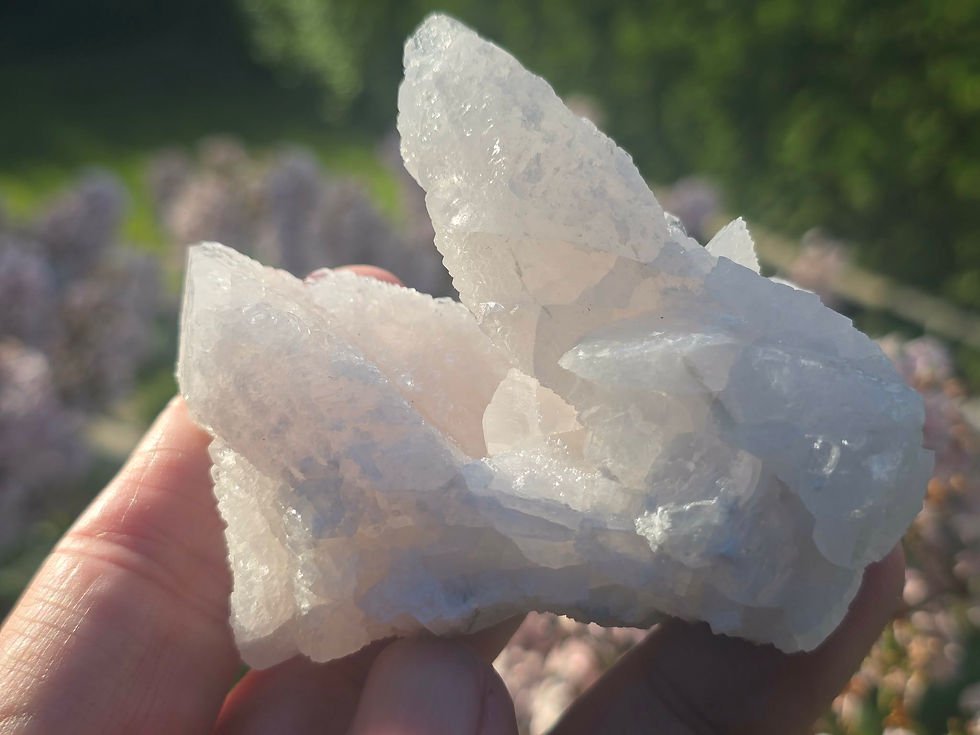 Thumbnail: Spectacular UV Reactivity - Feather Pink Mangano Calcite from china