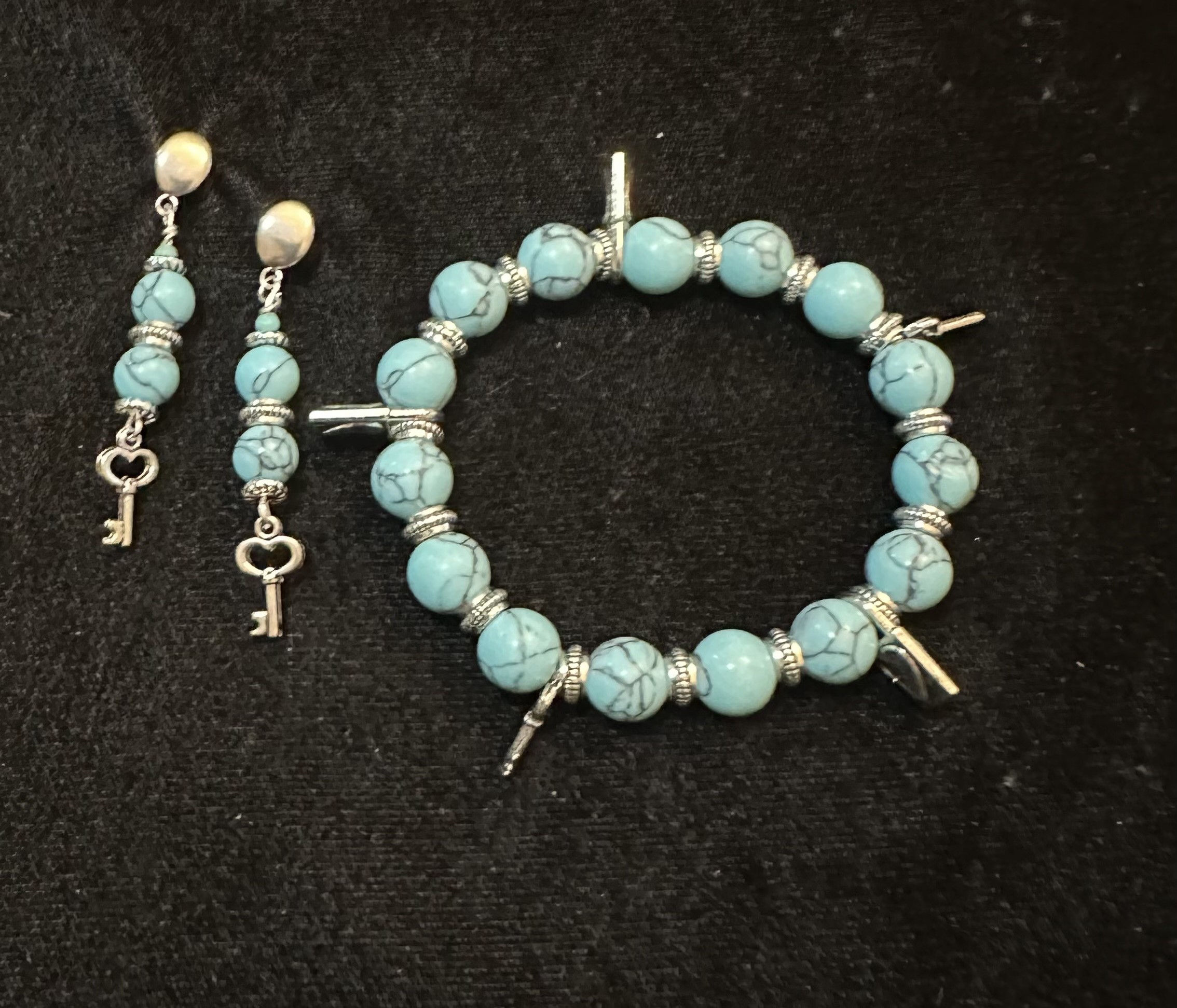 Turquoise Style Bracelet & Matching Earrings