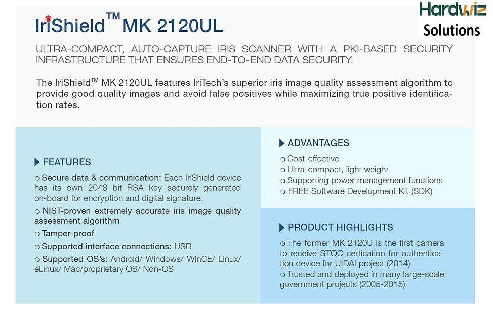 Thumbnail: Iritech IriShield INC MK2120UL Iris Scanner Ayushman Bharat Device