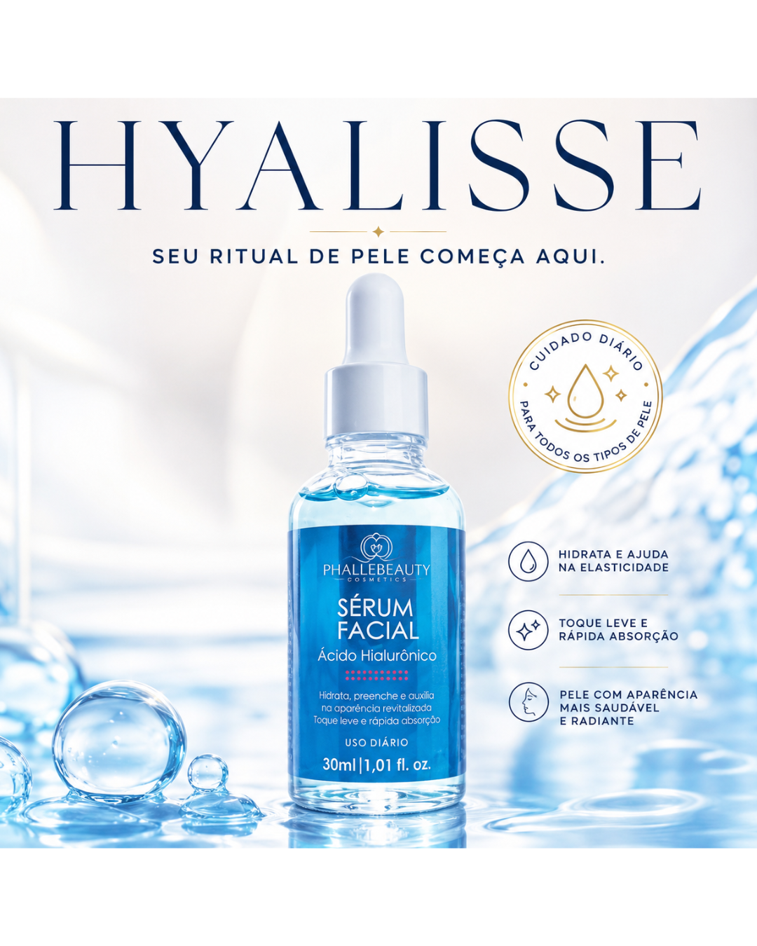Sérum Facial Ácido Hialurônico HYALISSE 30ml Hidratação