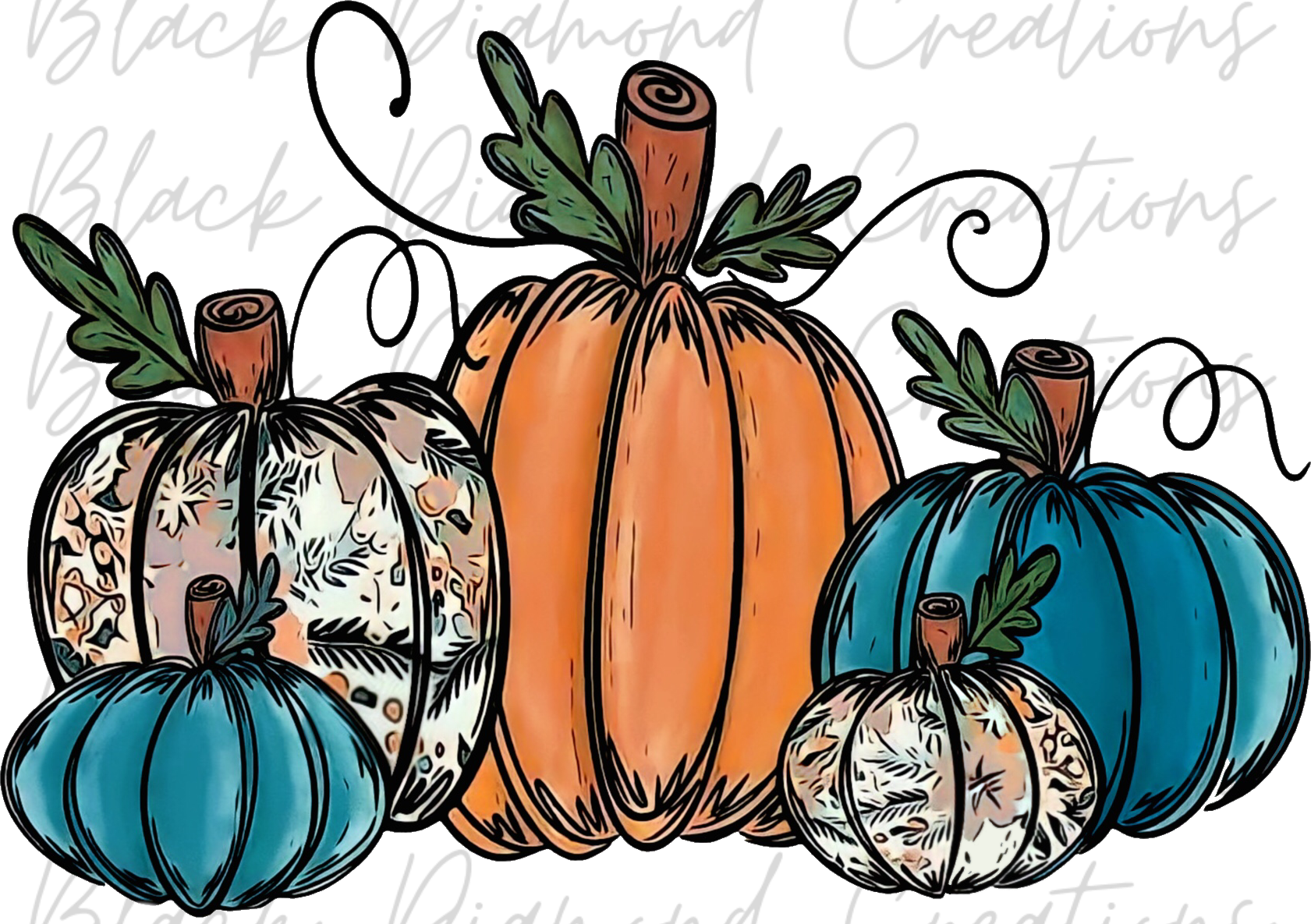 Blue Pumpkins Transfer
