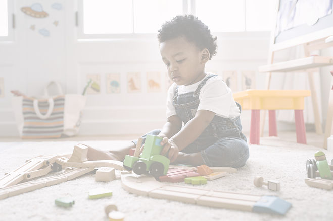 little kid with blocks