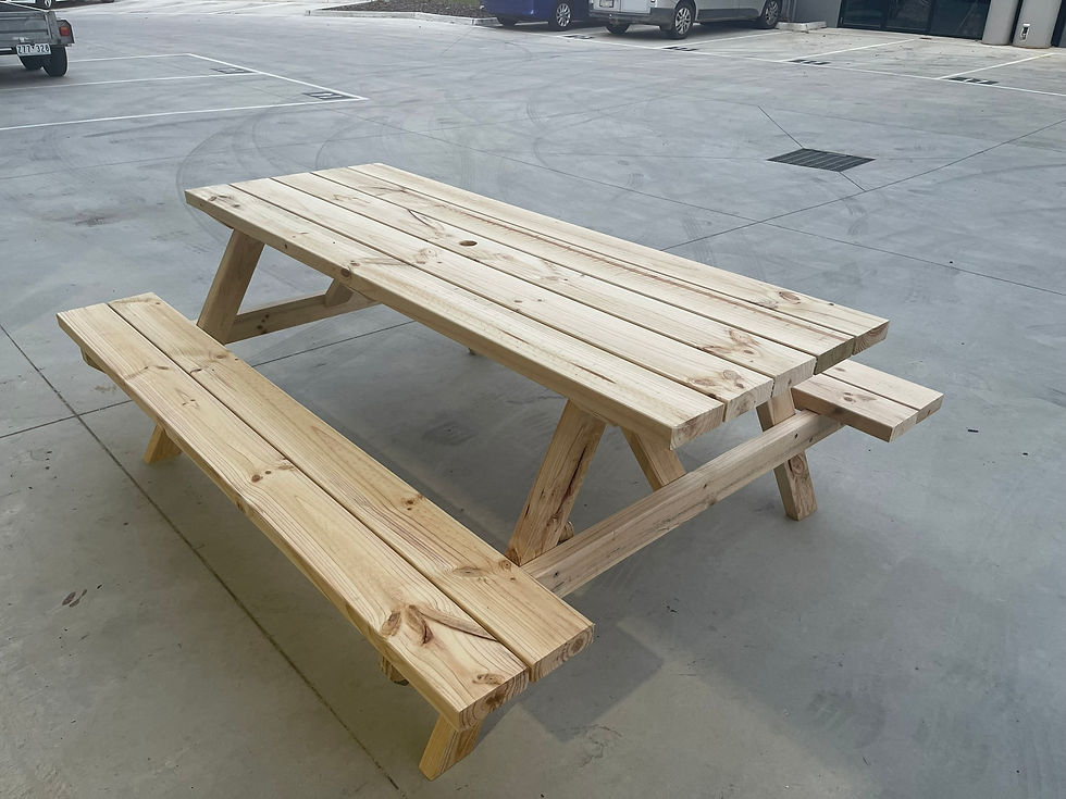 Thumbnail: Heavy-Duty Pine Picnic Table — Melbourne