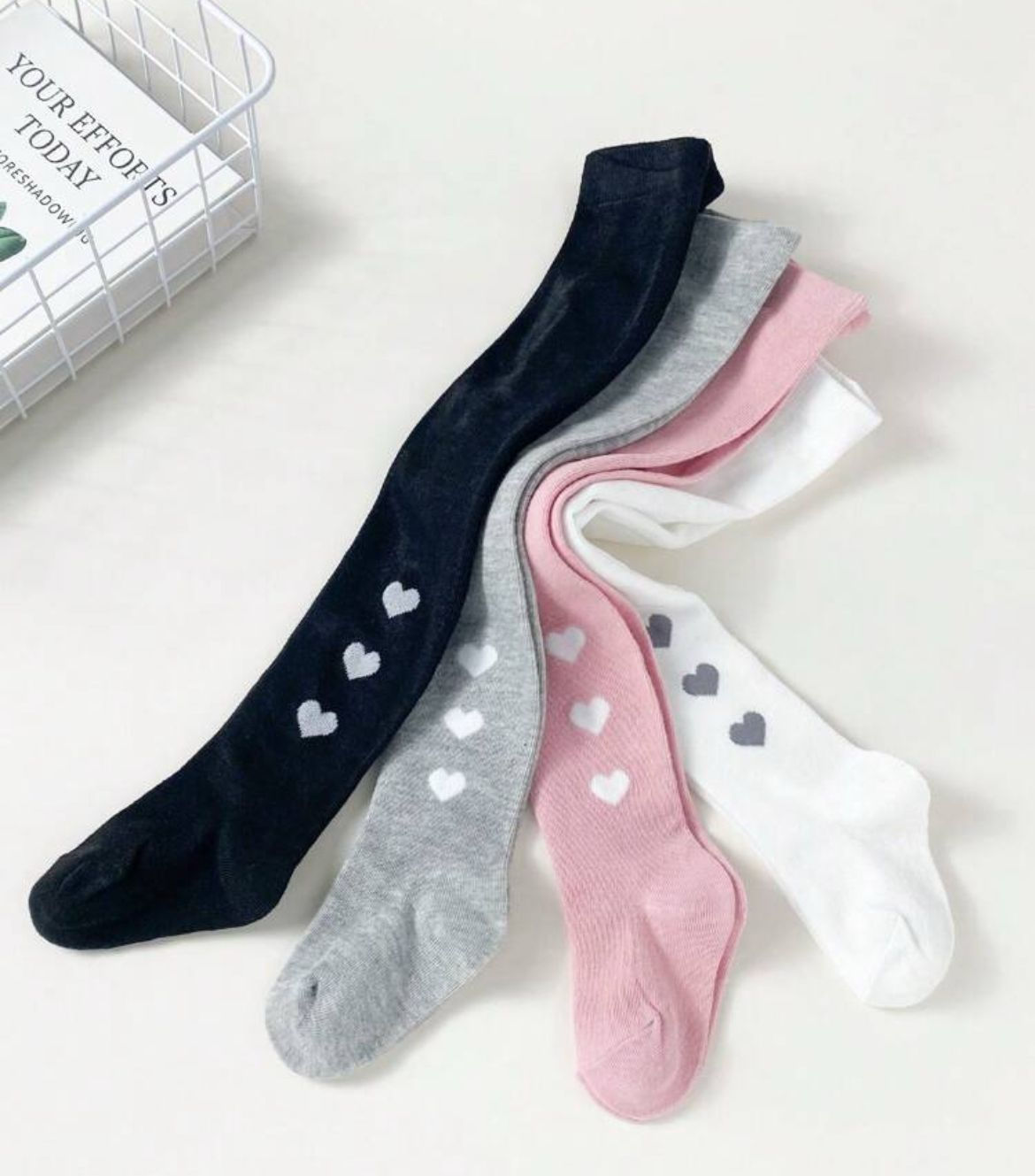 Meia Calça Infantil Corações