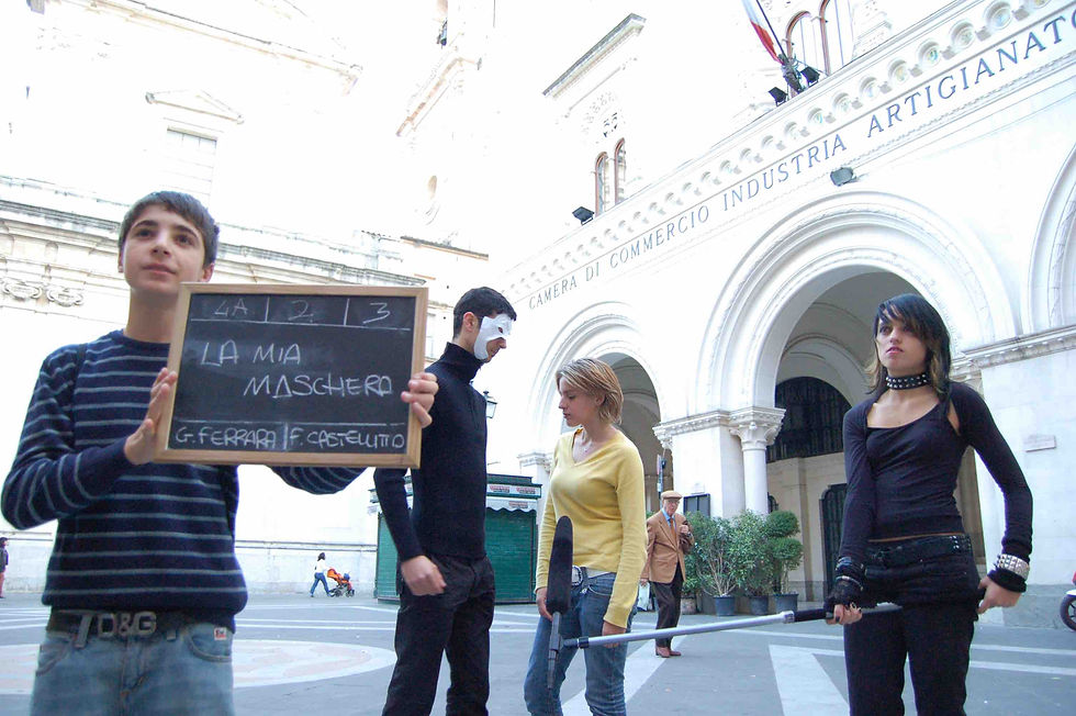 I miei studenti mentre girano una scena a Chieti