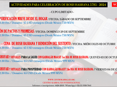 CELEBRACIÓN DE ROSH HASHANA 2024
