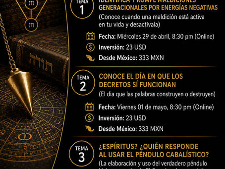 CLASES DE CÁBALA EN LINEA, TEMAS SEMANALES