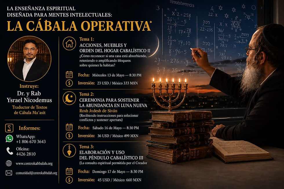 CEREMONIA PARA PROSPERIDAD EN LUNA NUEVA Y CLASES DE CÁBALA