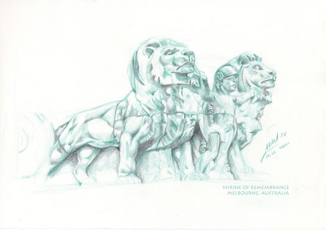 Shrine of Remembrance Lions (Enhanced)