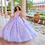 Thumbnail: Young woman in a purple gown smiles, posing with The Rose Garden.