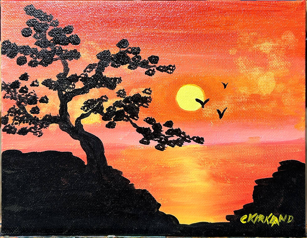 Mini Orange Sea Scape 6x8