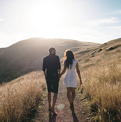 Romantic Walk in Sunset