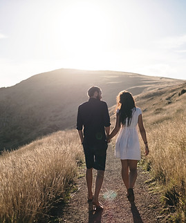 Romantic Walk in Sunset