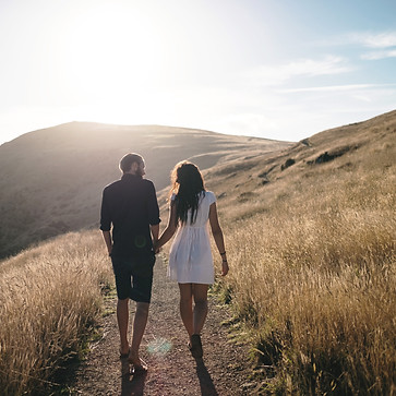 Romantic Walk in Sunset