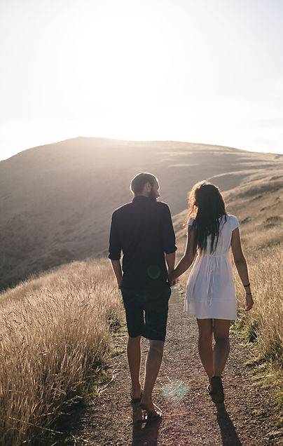 Romantic Walk in Sunset