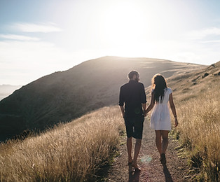 Romantic Walk in Sunset