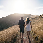 Romantic Walk in Sunset