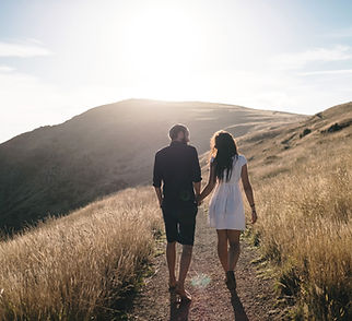 Romantic Walk in Sunset