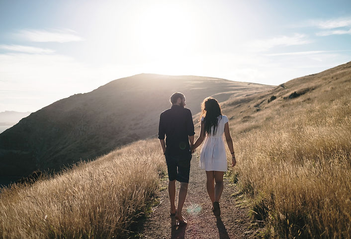 Romantic Walk in Sunset