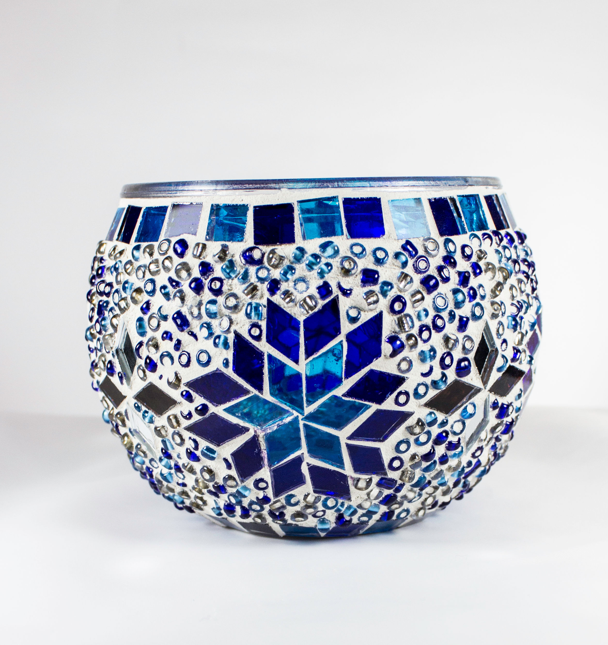 Candelabro Vitrificado Azul