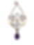 Edwardian Art Nouveau Amethyst & Seed Pearl Gold Lavalier Pendant