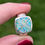 Thumbnail: Vintage Designer silver Ring with Opal Inlay in a geometric pattern