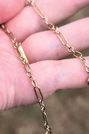 Thumbnail: antique trombone link 9ct yellow gold bracelet