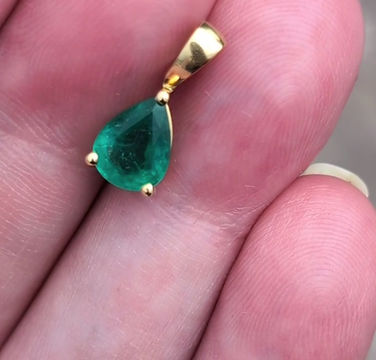 Thumbnail: Contemporary Emerald 18ct Yellow Gold Pendant