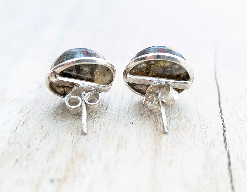 Thumbnail: Labradorite Silver Stud Earrings