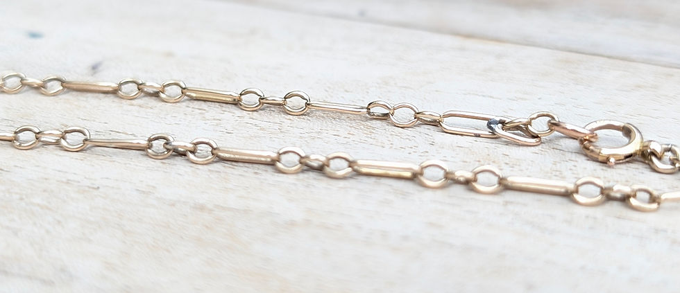 Thumbnail: antique trombone link 9ct yellow gold bracelet