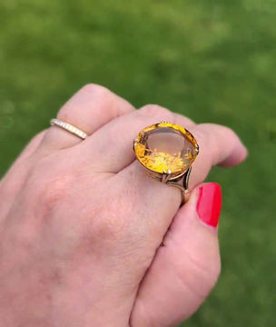 Thumbnail: 1940s 9ct Gold & Citrine Cocktail Ring