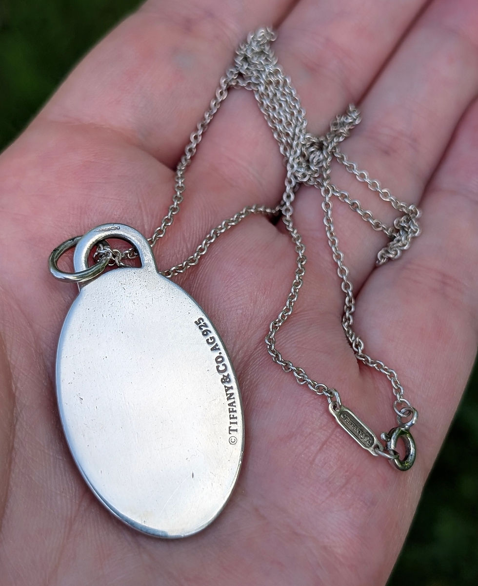 Thumbnail: Return to Tiffany & Co Sterling Silver Blue 'Splash' Tag Pendant and Chain Necklace