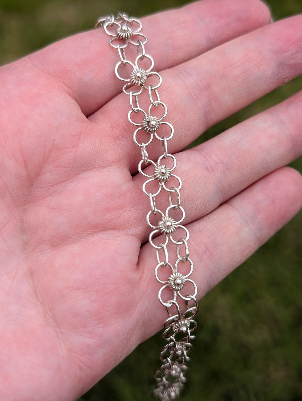 Thumbnail: Vintage Articulated Flower Bracelet
