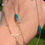 Thumbnail: vintage gold chain necklace with large chrysoprase beads in places