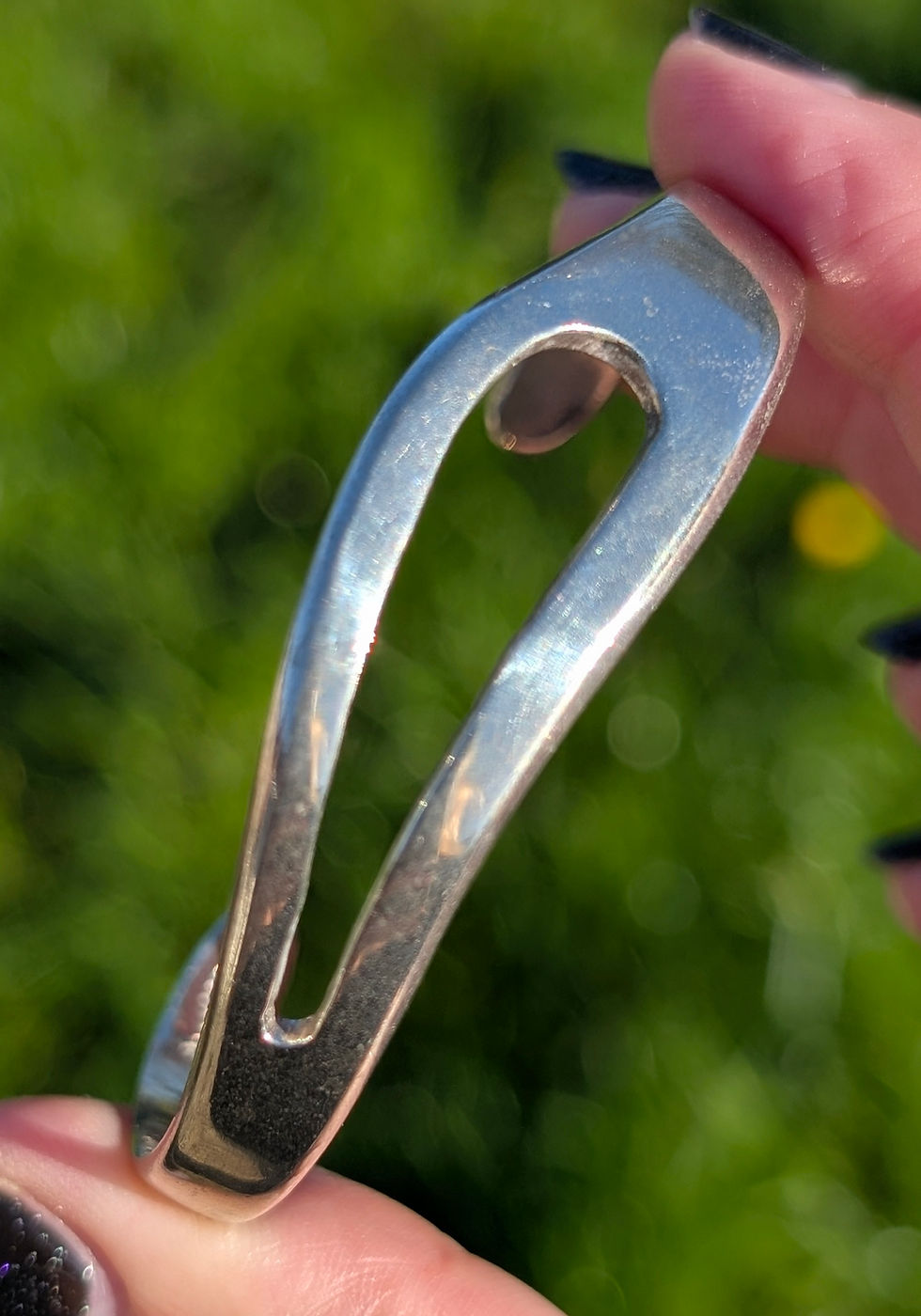 Thumbnail: vintage silver cuff with a cutout design