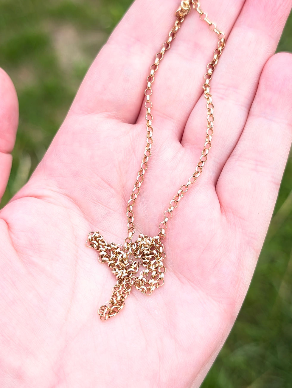Thumbnail: Vintage 9ct Yellow Gold Belcher Chain Necklace