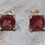 Thumbnail: Contemporary Red Andesine & Gold Stud Earrings