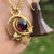 Thumbnail: Vintage seal fob with gold bail. Brown and yellow moss like patterns