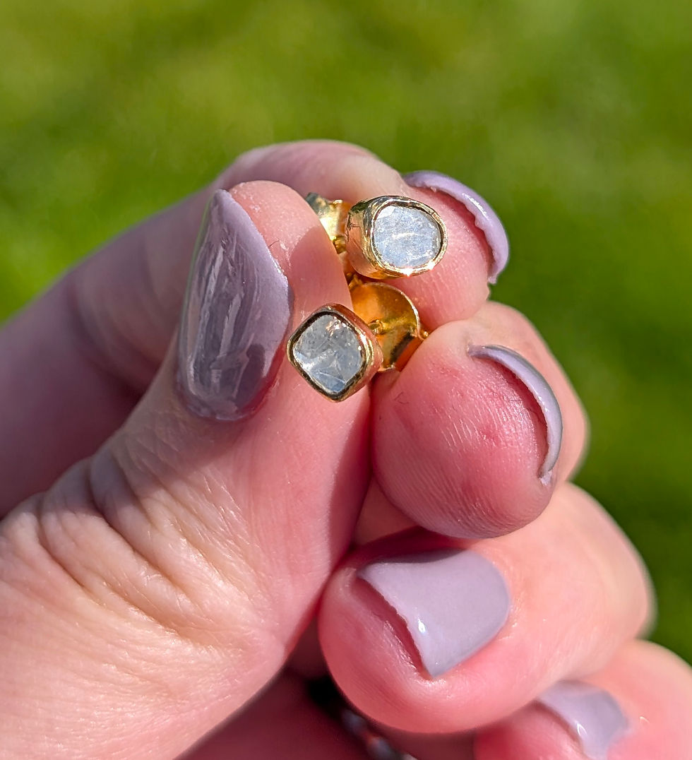 Thumbnail: Vintage Diamond Stud Earrings 